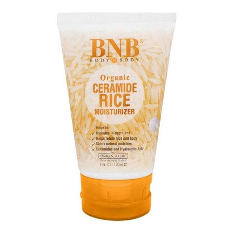 BNB Organic Ceramide Rice Moisturizer, Paraben and Sulfate Free, Dermatologist-Tested, 120ml